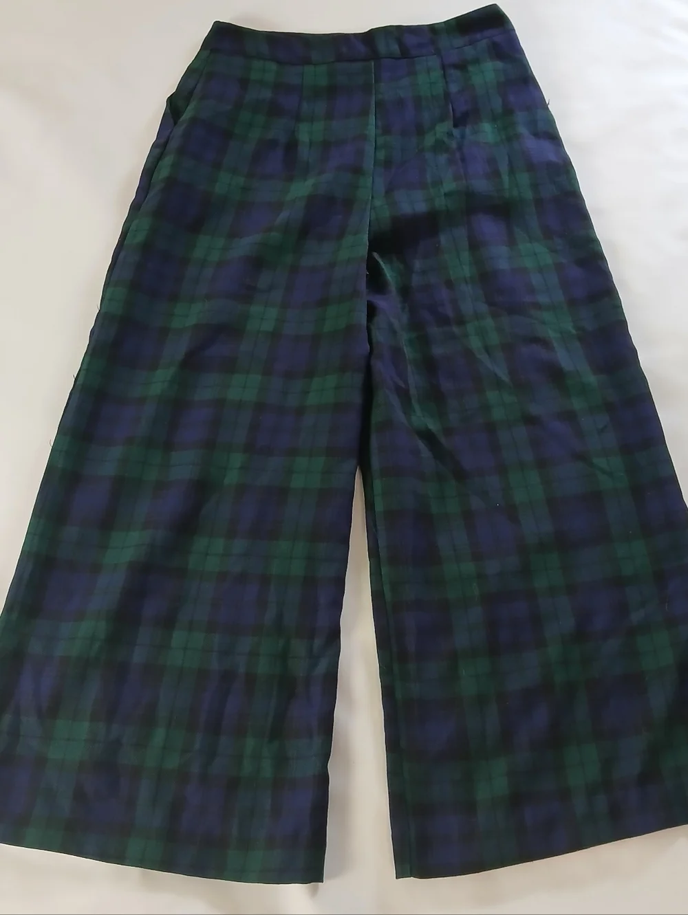 NWT New Boohoo Plaid High Waisted Cropped Pants - Picture 5 of 7